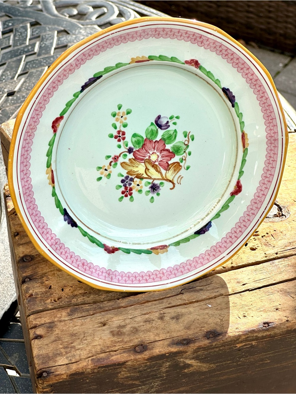 Vintage Adams Calyx Ware Carolyn Hand Painted Floral Plate England